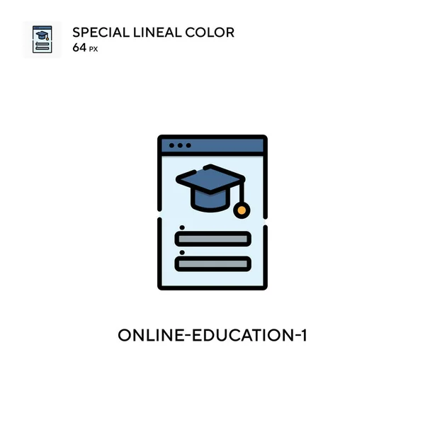 オンライン教育 1特殊線色アイコン WebモバイルUi要素用のイラスト記号デザインテンプレート 編集可能なストローク上の完璧な色現代ピクトグラム — ストックベクタ