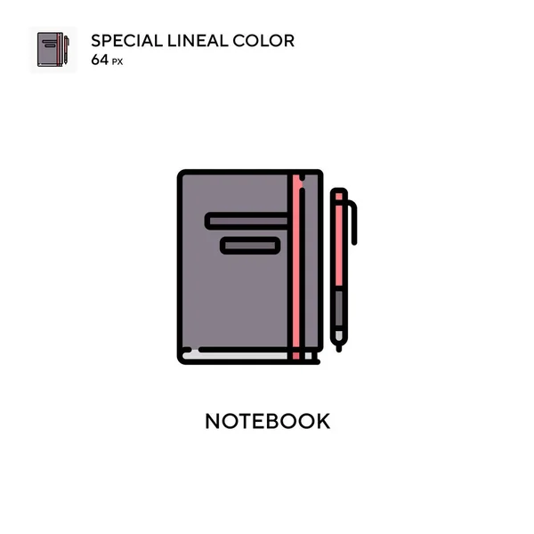 Notebook Speciale Icona Colori Lineari Illustrazione Modello Design Simbolo Elemento — Vettoriale Stock