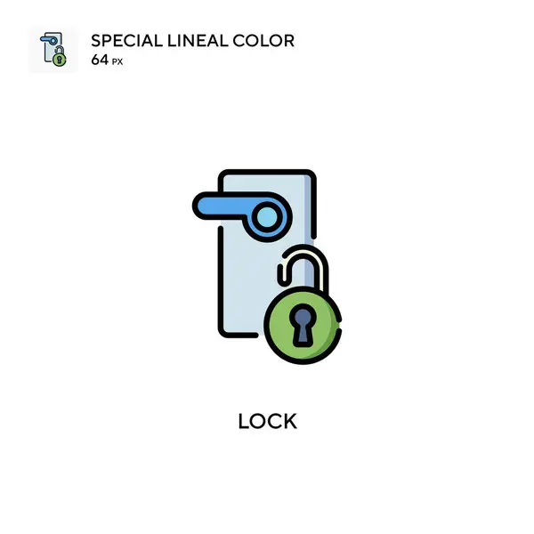 Zablokuj Specjalną Ikonę Koloru Linii Wzór Symbolu Ilustracji Dla Mobilnego — Wektor stockowy