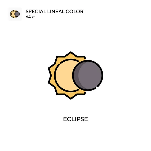 Eclipse Icono Especial Color Lineal Plantilla Diseño Símbolo Ilustración Para — Vector de stock