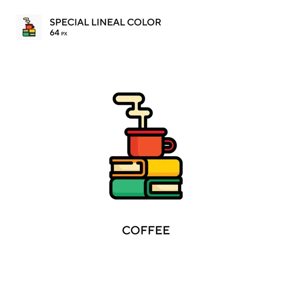 Café Icono Color Lineal Especial Plantilla Diseño Símbolo Ilustración Para — Vector de stock