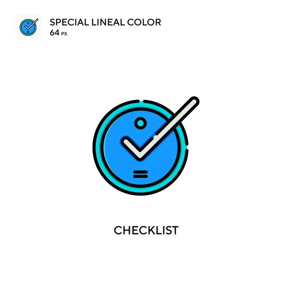 チェックリスト特殊線色アイコン WebモバイルUi要素用のイラスト記号デザインテンプレート 編集可能なストローク上の完璧な色現代ピクトグラム — ストックベクタ