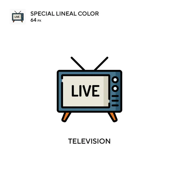 Televízió Speciális Lineáris Szín Ikon Illusztráció Szimbólum Design Sablon Web — Stock Vector