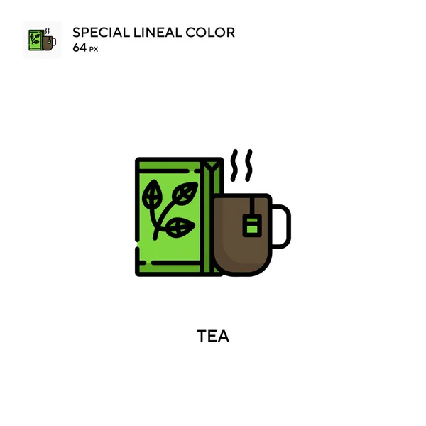 お茶の特別な線色のアイコン WebモバイルUi要素用のイラスト記号デザインテンプレート 編集可能なストローク上の完璧な色現代ピクトグラム — ストックベクタ