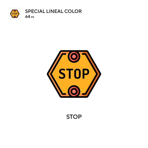 Stop Speciale Lijnkleur Pictogram Illustratie Symbool Ontwerp Sjabloon Voor Web — Stockvector