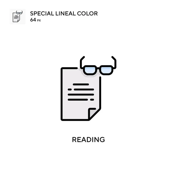 Čtení Ikony Speciální Barva Čar Šablona Návrhu Symbolu Ilustrace Pro — Stockový vektor