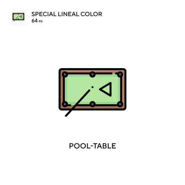 プールテーブル特殊線色アイコン WebモバイルUi要素用のイラスト記号デザインテンプレート 編集可能なストローク上の完璧な色現代ピクトグラム — ストックベクタ
