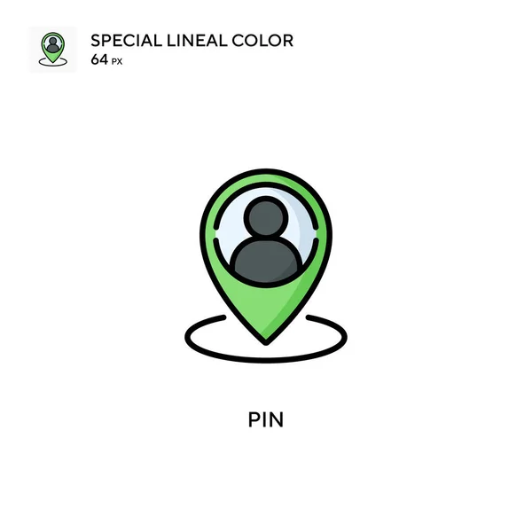 Pin Speciale Lijnkleur Pictogram Illustratie Symbool Ontwerp Sjabloon Voor Web Rechtenvrije Stockillustraties
