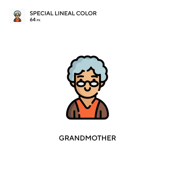 Grootmoeder Speciale Lijnkleur Icoon Illustratie Symbool Ontwerp Sjabloon Voor Web Stockvector