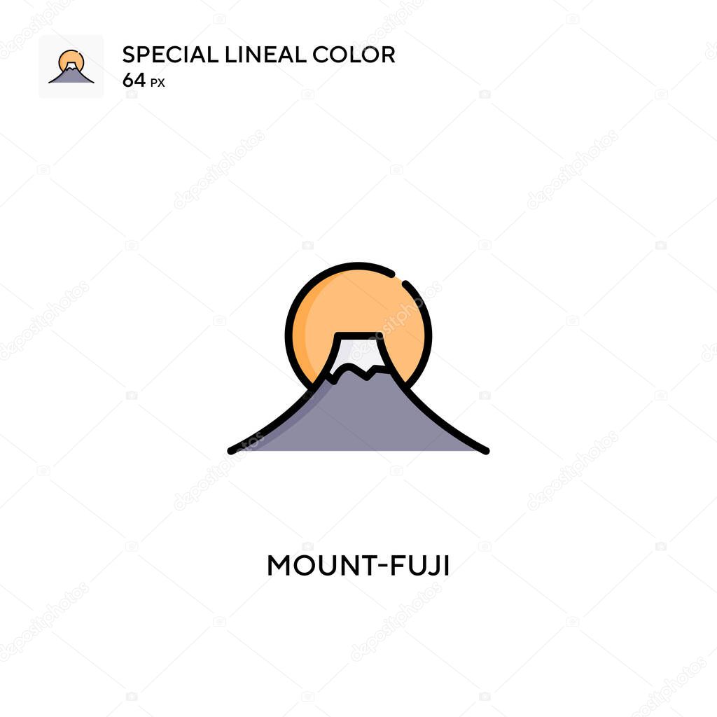 Mount-fuji Special lineal color icon. Illustration symbol design template for web mobile UI element. Perfect color modern pictogram on editable stroke.