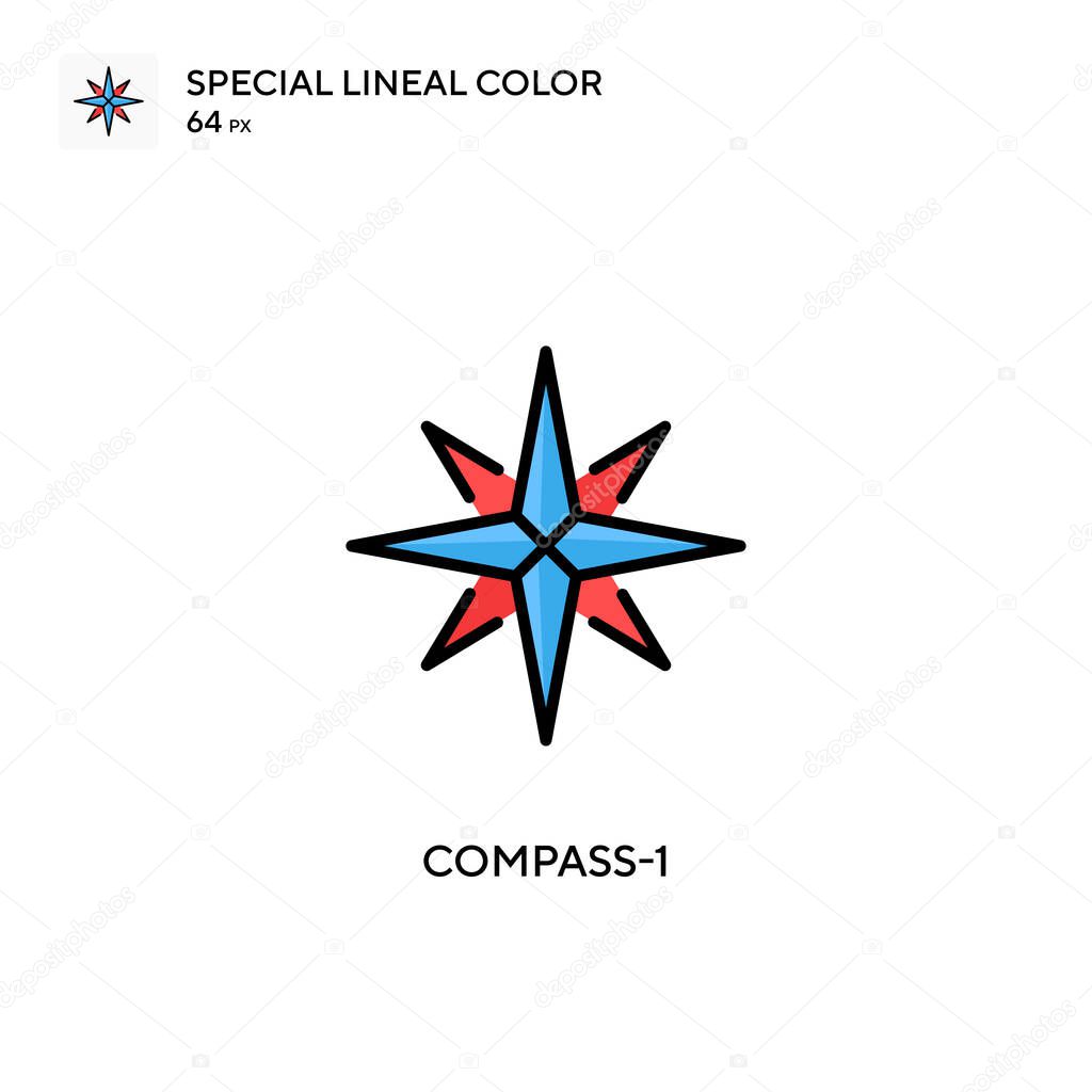 Compass-1 Special lineal color icon. Illustration symbol design template for web mobile UI element. Perfect color modern pictogram on editable stroke.