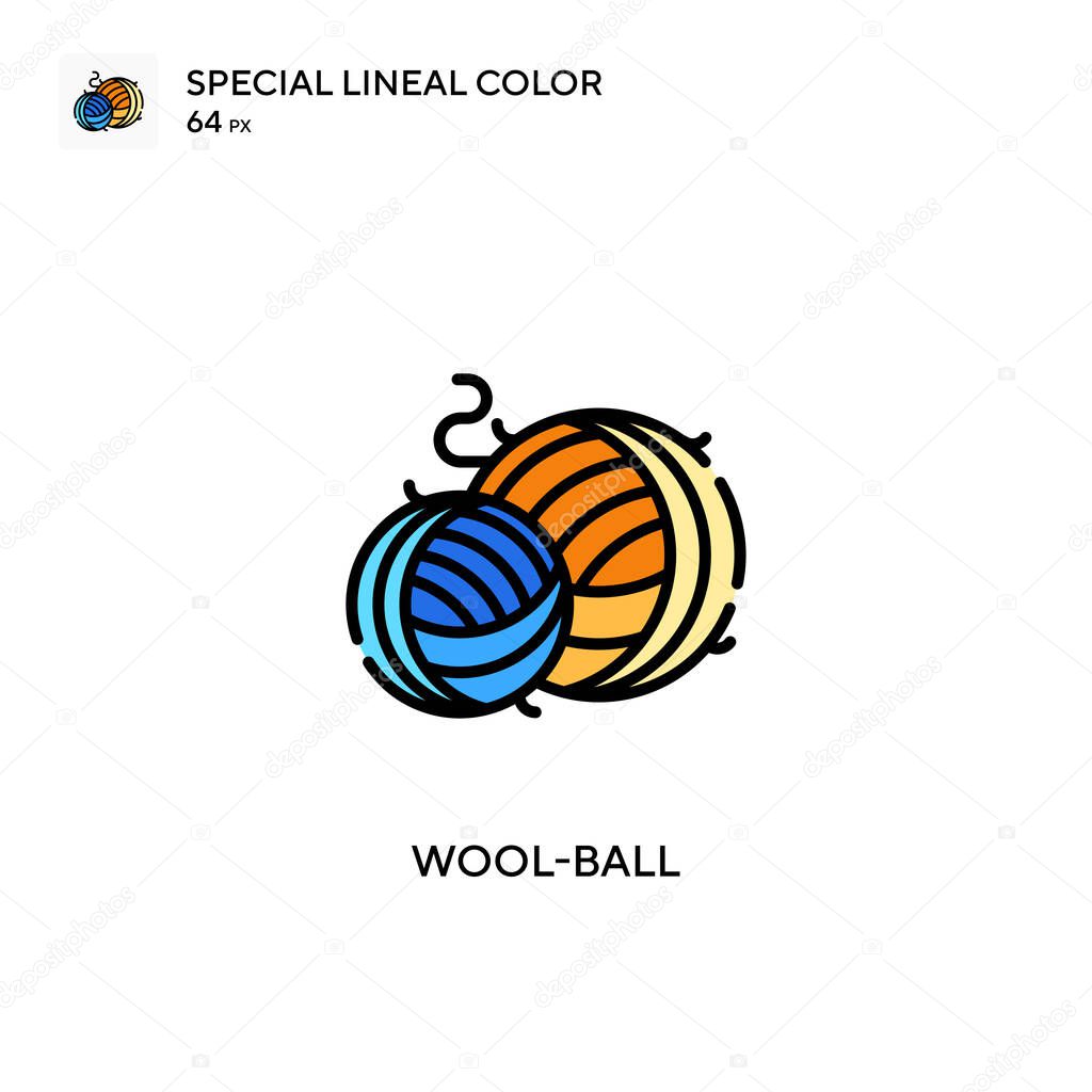 Wool-ball Special lineal color icon. Illustration symbol design template for web mobile UI element. Perfect color modern pictogram on editable stroke.