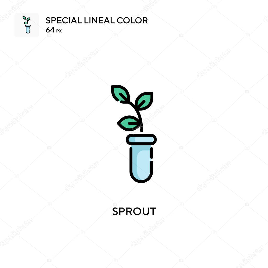 Sprout Special lineal color icon. Illustration symbol design template for web mobile UI element. Perfect color modern pictogram on editable stroke.