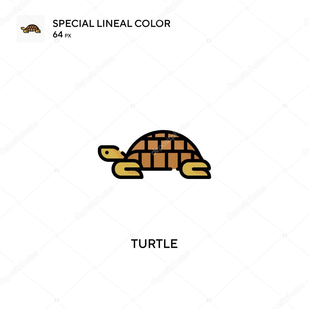 Turtle Special lineal color icon. Illustration symbol design template for web mobile UI element. Perfect color modern pictogram on editable stroke.