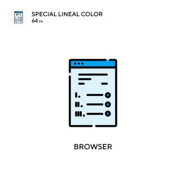Tarayıcı Özel doğrusal renk simgesi. Web mobil UI ögesi için resimleme sembolü tasarım şablonu. Düzenlenebilir vuruş üzerine mükemmel renk modern pictogram.