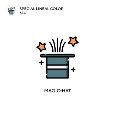Sihirli şapka özel renk ikonu. Web mobil UI ögesi için resimleme sembolü tasarım şablonu. Düzenlenebilir vuruş üzerine mükemmel renk modern pictogram.