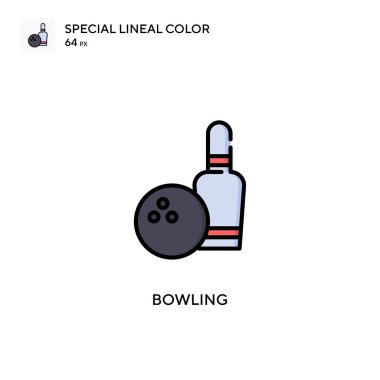 Bowling Özel Renk Simgesi. Web mobil UI ögesi için resimleme sembolü tasarım şablonu. Düzenlenebilir vuruş üzerine mükemmel renk modern pictogram.