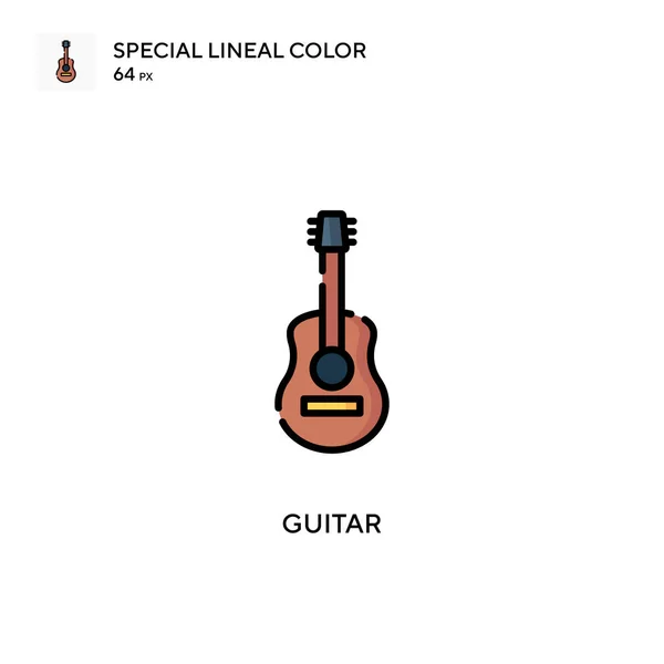 吉他手特殊线形彩色图标 Web移动Ui元素的说明性符号设计模板 关于可编辑笔画的完美色彩现代象形文字 — 图库矢量图片
