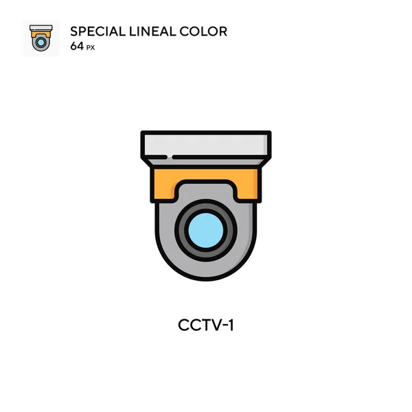 Cctv Icône Spéciale Couleur Linéaire Modèle Conception Symbole Illustration Pour — Image vectorielle