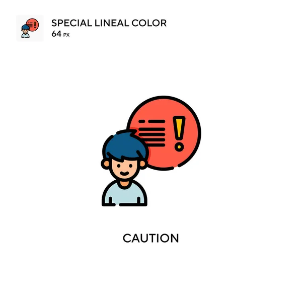 Försiktighet Speciell Linjal Färg Ikon Illustration Symbol Design Mall För — Stock vektor