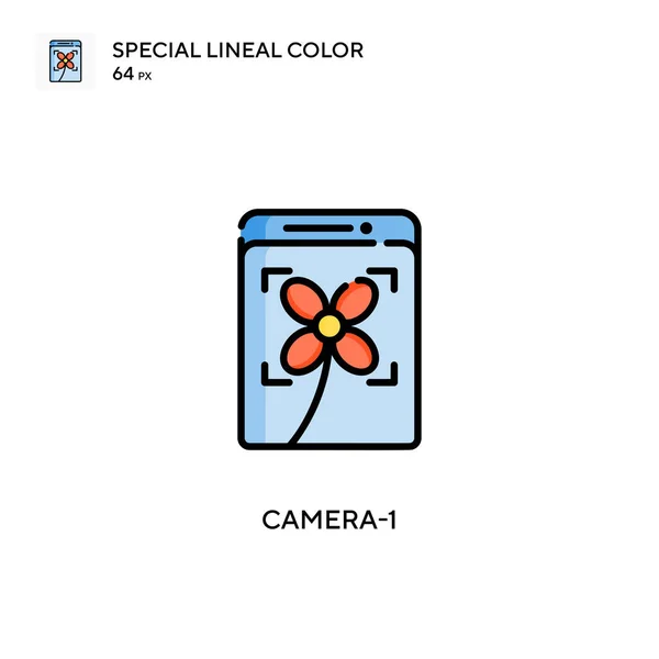 Camera Ícone Cor Linear Especial Modelo Design Símbolo Ilustração Para — Vetor de Stock