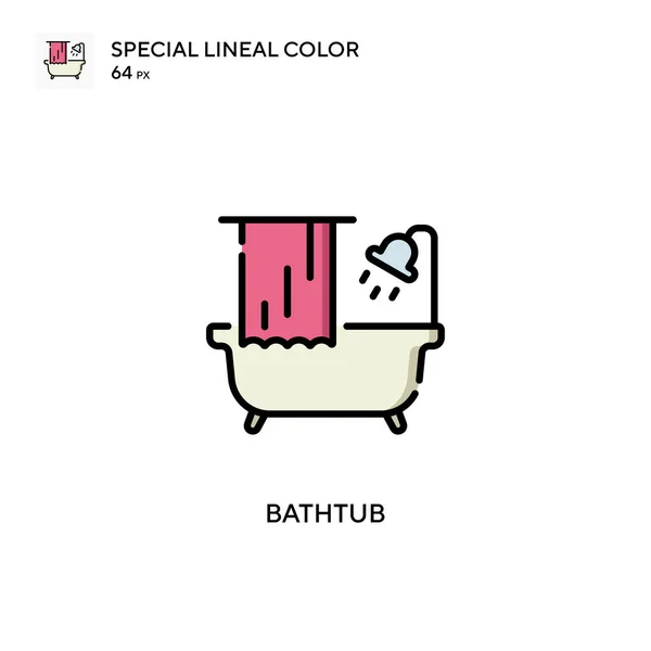 Fürdőkád Különleges Lineáris Szín Ikon Illusztráció Szimbólum Design Sablon Web — Stock Vector