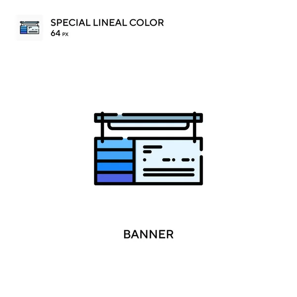 Banner Icono Color Lineal Especial Plantilla Diseño Símbolo Ilustración Para — Vector de stock