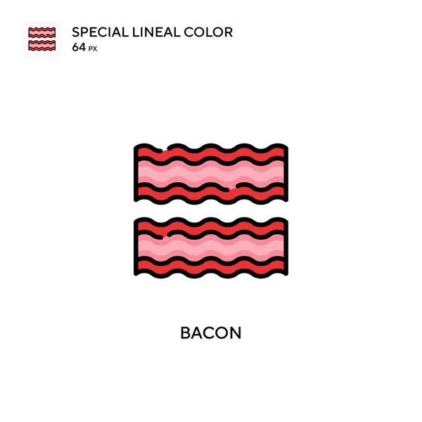 Bacon Ícone Cor Linear Especial Modelo Design Símbolo Ilustração Para — Vetor de Stock