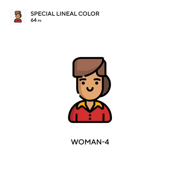 Donna Speciale Icona Colore Lineare Illustrazione Modello Design Simbolo Elemento — Vettoriale Stock