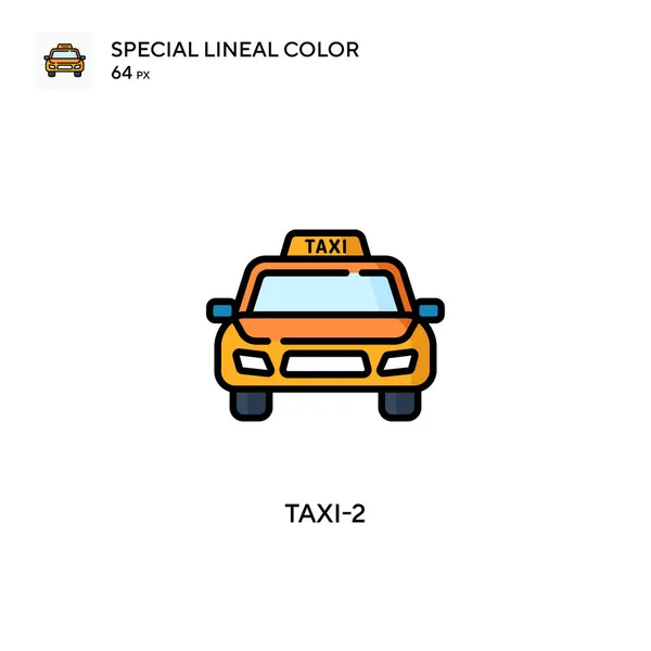 Taksi Özel Çizgi Renk Ikonu Web Mobil Ögesi Için Resimleme — Stok Vektör