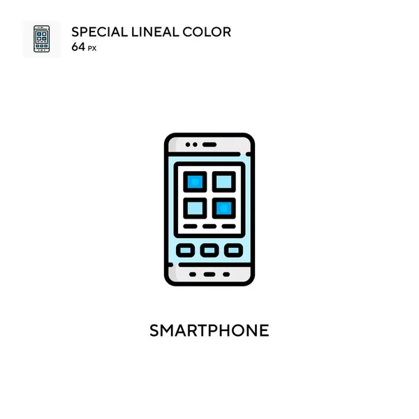 Smartphone Speciální Ikona Lineární Barvy Šablona Návrhu Symbolu Ilustrace Pro — Stockový vektor