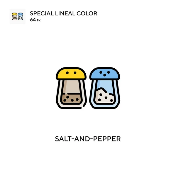 Salz Und Pfeffer Spezielle Lineare Farbsymbole Illustration Symbol Design Vorlage — Stockvektor