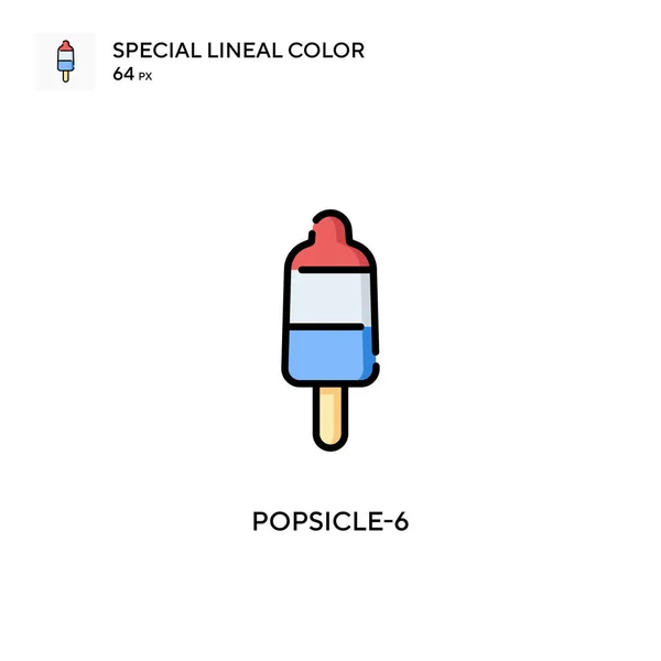 Popsicle Icono Especial Color Lineal Plantilla Diseño Símbolo Ilustración Para — Vector de stock