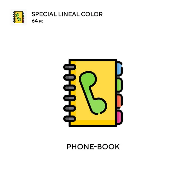 Phone Book Ícone Cor Linear Especial Modelo Design Símbolo Ilustração — Vetor de Stock