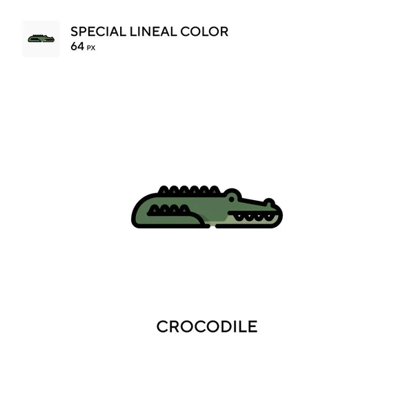 Crocodile Icône Spéciale Couleur Linéaire Modèle Conception Symbole Illustration Pour — Image vectorielle