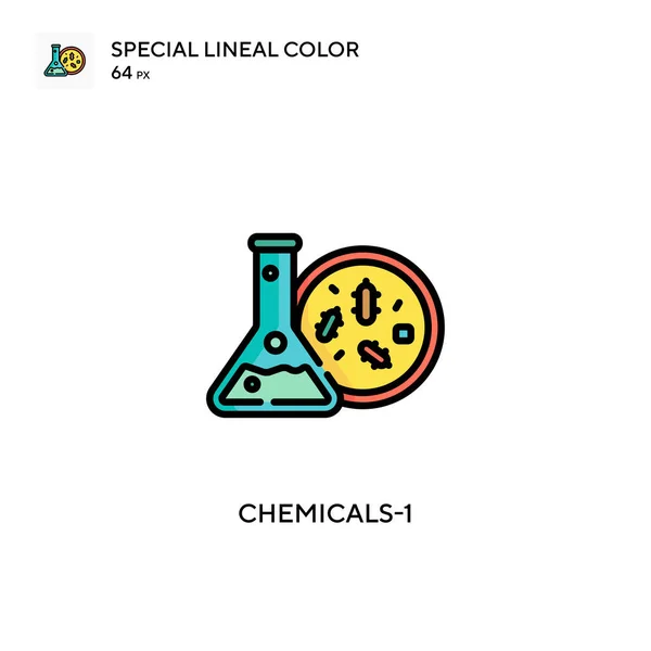 Chemicals Icono Especial Color Lineal Plantilla Diseño Símbolo Ilustración Para — Vector de stock