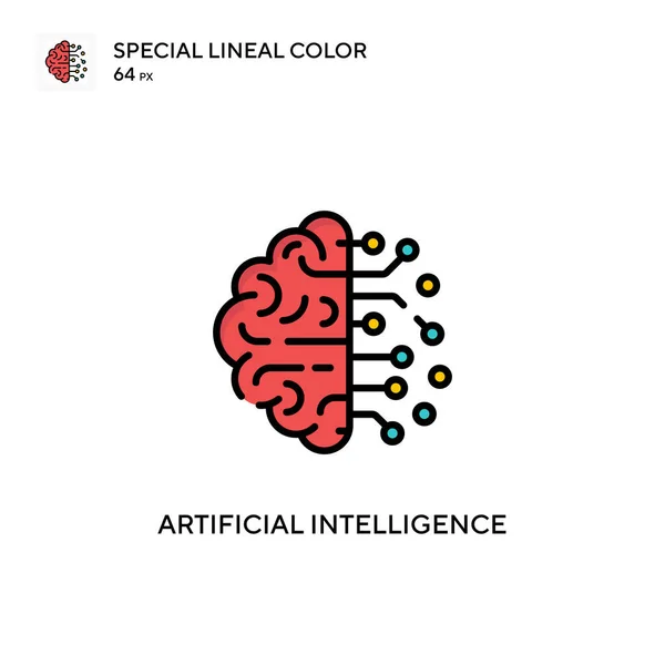 Intelligenza Artificiale Speciale Icona Colori Lineare Illustrazione Modello Design Simbolo — Vettoriale Stock