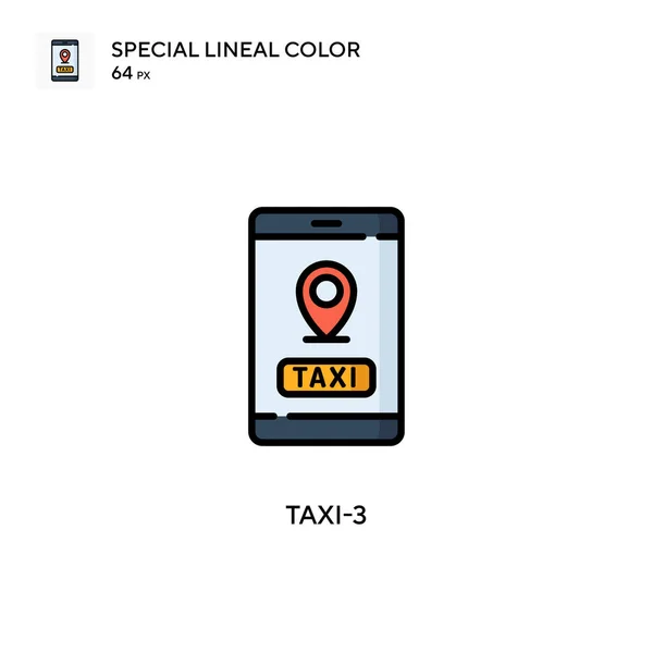 Taxi Speciell Linjal Färg Ikon Illustration Symbol Design Mall För — Stock vektor