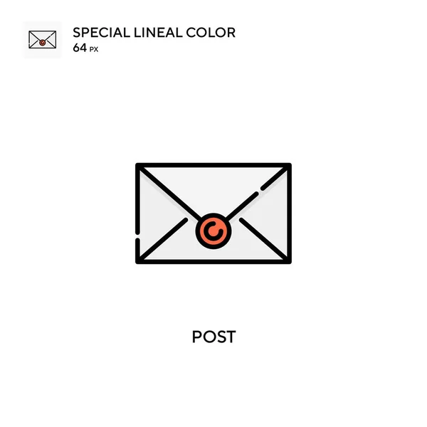 Post Especial Icono Color Lineal Plantilla Diseño Símbolo Ilustración Para — Archivo Imágenes Vectoriales