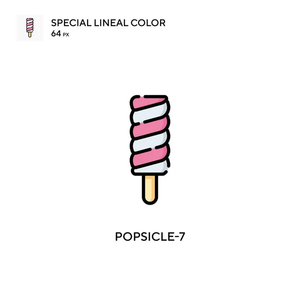 Popsicle Ícone Cor Linear Especial Modelo Design Símbolo Ilustração Para — Vetor de Stock