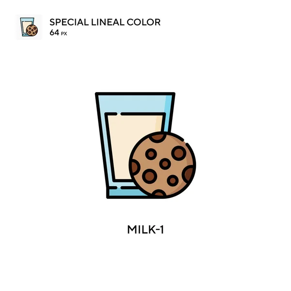 Milk Icône Spéciale Couleur Linéaire Modèle Conception Symbole Illustration Pour — Image vectorielle