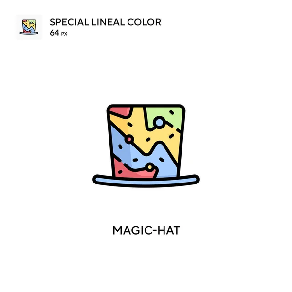 Sombrero Mágico Icono Especial Color Lineal Plantilla Diseño Símbolo Ilustración — Vector de stock