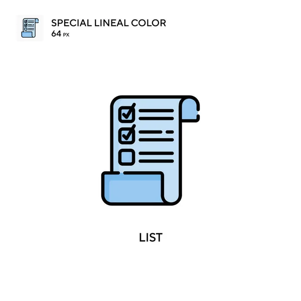 Lista Speciell Linjal Färg Ikon Illustration Symbol Design Mall För — Stock vektor