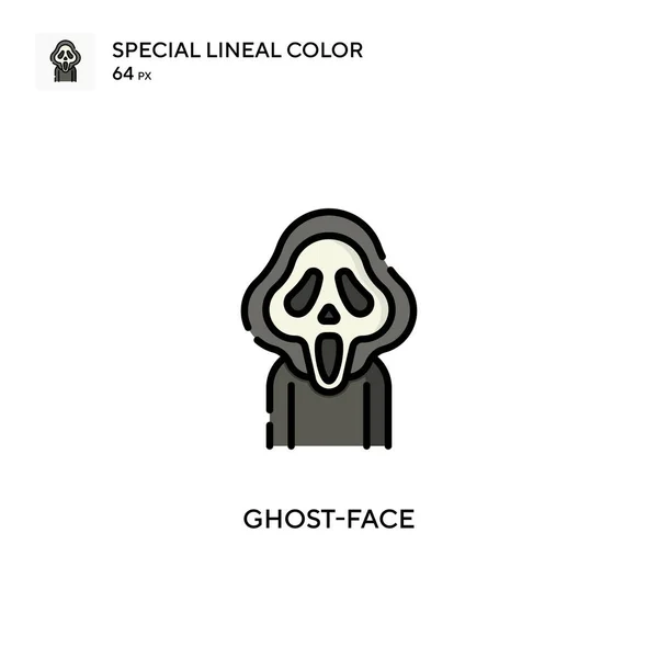 Ghost Face Special Linjal Färg Ikon Illustration Symbol Design Mall — Stock vektor