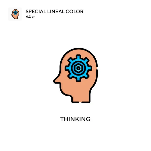 Pensando Speciale Icona Colori Lineari Illustrazione Modello Design Simbolo Elemento — Vettoriale Stock