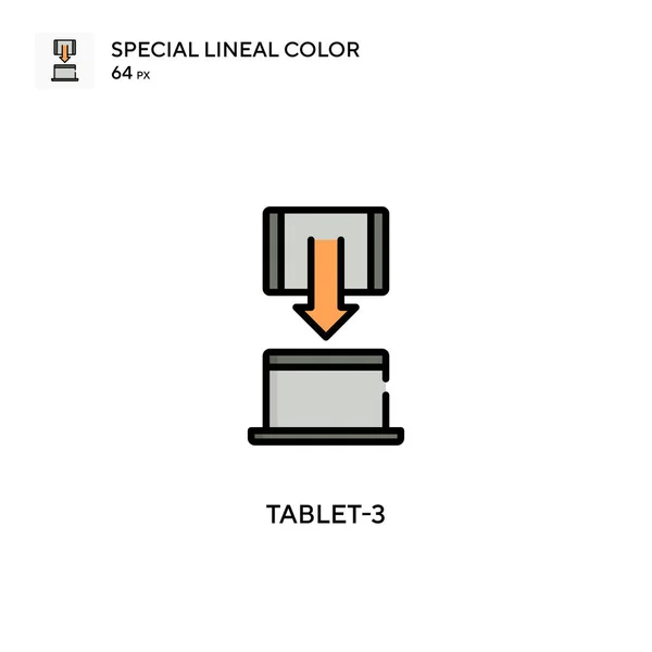 Tablet Ícone Cor Linear Especial Modelo Design Símbolo Ilustração Para — Vetor de Stock