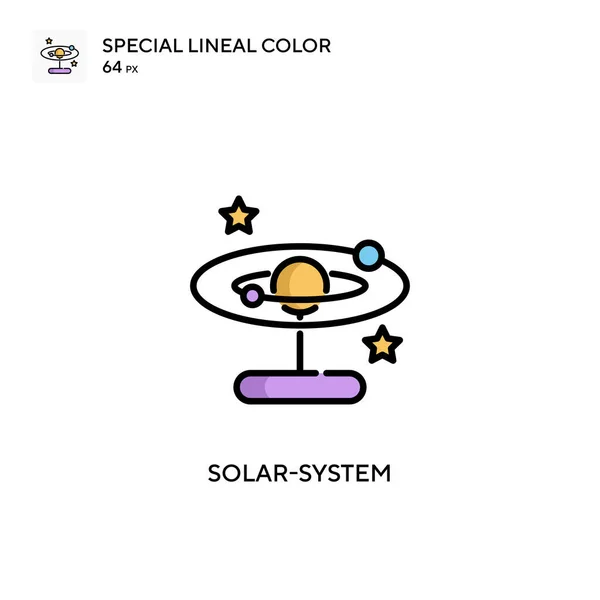 Solar System Special Lineal Color Icon Illustration Symbol Design Template — Stock Vector