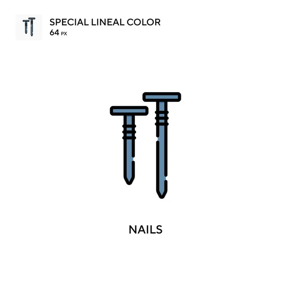 Ongles Icône Spéciale Couleur Linéaire Modèle Conception Symbole Illustration Pour — Image vectorielle