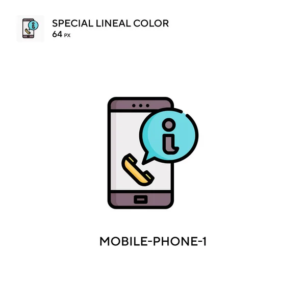 Móvil Phone Icono Especial Color Lineal Plantilla Diseño Símbolo Ilustración — Archivo Imágenes Vectoriales