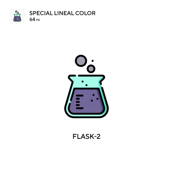 Flask Specjalna Ikona Koloru Liniowego Wzór Symbolu Ilustracji Dla Mobilnego — Wektor stockowy